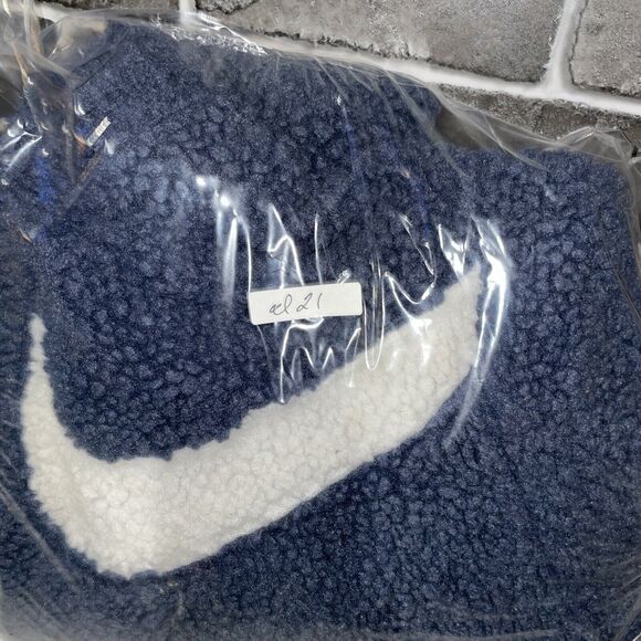 NIKE Swoosh Sherpa Jacket Thunder Blue/White Women’s Size Small DD5620-437 - Picture 5 of 5